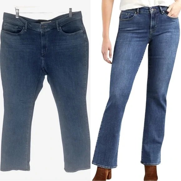 LEVI’S Classic Bootcut Jeans Stretch Mid-Rise Blue Denim Size 34 - Picture 1 of 16